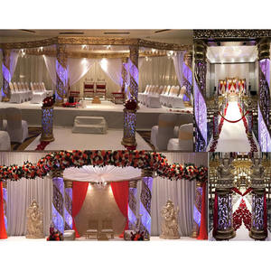 Mandap de mariage en cristal doré en spirale Nashville, meilleur mandap de mariage en fibre de cristal, mandap de mariage élégant en fibre de cristal en spirale NZ - Product Image 1