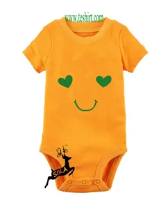 india tirupur Summer Short Sleeve Baby Rompers Baby Grows Clothes Romper natural dyed substantial baby clothing manufacturer