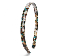 Bandeau rétro à fermeture éclair, dents antidérapantes, en acétate, couleur de coque craquelée, motif léopard tortue, à étroit, 1CM,