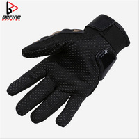 Guantes de Motocross de Cuero, Impermeables, Antideslizantes, Dedos Completos, Protección Cálida para Exteriores, Unisex, Deportivos, Negros, Diseño Personalizado