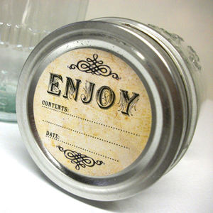 Impression personnalisée en gros auto-adhésif cadeau de vacances rond en papier kraft Mason Canning Jar autocollant étiquette pour confiture et gelée - Product Image 1