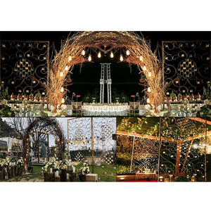 Fondo metálico de vela para boda al aire libre, accesorios de Metal de lujo para entrada de boda, gran oferta - Product Image 1