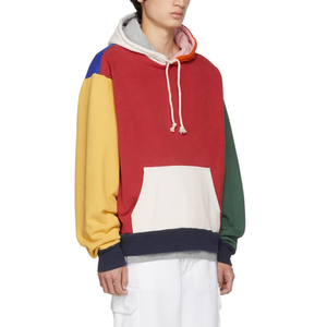 Sweat à capuche en molleton de coton pour homme, style streetwear hiver, color block, broderie personnalisée, impression numérique, personnalisable, écologique - Product Image 5