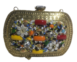 Bolso de lujo con cuentas de cristal para mujer, Cartera de noche de lujo con adornos florales para fiesta, 2022 - Product Image 1