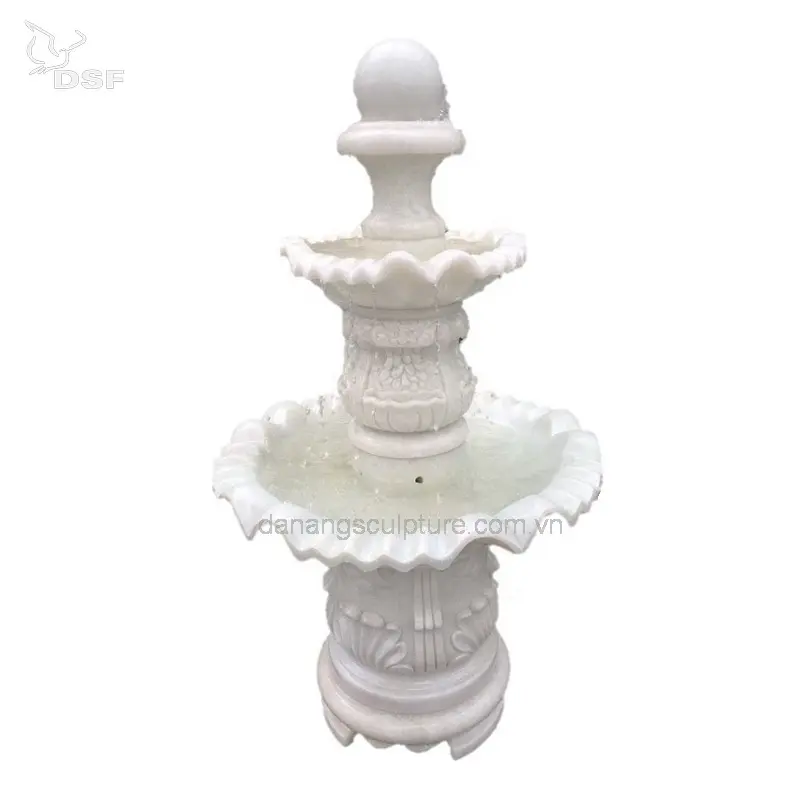 Personalizzato decorativo a due livelli palla di marmo fontana di pietra rotolante palla fontana rotante palla acqua fontana