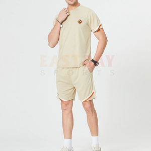 High Quality Custom <b>Men</b> Two Piece Shorts Set T <b>Shirt</b> With Short Breathable <b>Summer</b> Set - Product Image 4