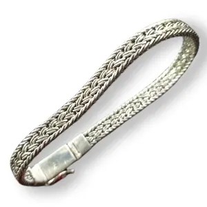 Pulsera de cadena de plata NY-CHB001-Sterling estilo Bali para hombre y mujer, brazalete de plata, diseño clásico, Unisex
