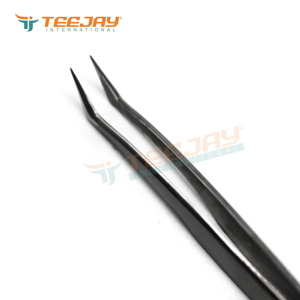 Pinzas para Extensión de Pestañas TEEJAY ELT-334 de Acero Inoxidable de Alta Calidad, Color Plateado, Punta Lisa, Resistentes al Óxido, 12 cm, Color Personalizado - Product Image 3