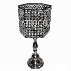 Support de bougie moderne et élégant en métal, porte-bougie en aluminium, verre et cristal, support à bougie chauffe-plat en fer, best-seller ATIQCO Digital - Product Image 5