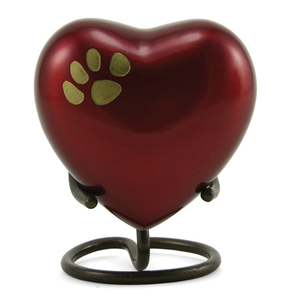 Recuerdo Pata Impresiones Clásico Corazón Latón Mascota Cremación Urna Grabable Nuestra colección de urnas están hechas con latón 100% - Product Image 3