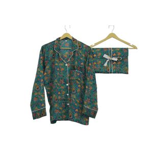 Conjunto de pijama de seda indio hecho a mano para mujer traje de noche de damas de honor con ropa de dormir sexy suave para verano y primavera - Product Image 3