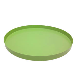 Vente en gros de salade de forme ronde attrayante en fer brillant de couleur crémeuse, assiette en métal pour restaurants faite à la main - Product Image 2