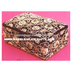 Boîte à bijoux de broderie Zari de fabrication indienne de meilleure qualité - Product Image 1