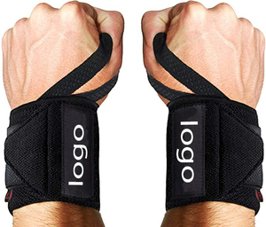 Muñequeras para levantamiento de pesas CrossFit personalizadas al por mayor, material de goma con logotipo diseñado por OEM, gran alcance para uso en gimnasio en todo el mundo - Product Image 1