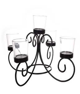 Table Mounted Hanging Mosaic Glass <b>Tealight</b> Votive Candle <b>Holder</b> with Metal Frame Diwali Decorations Items for Home and Diwali - Product Image 1