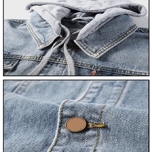 Chaqueta vaquera sin mangas corta unisex, chaleco vaquero con capucha inspirado en la calle, estilo informal para exteriores, talla grande OEM personalizable para otoño - Product Image 3