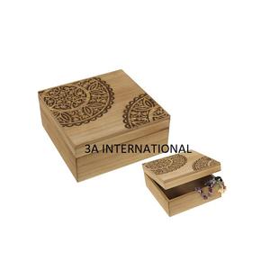 สติกเกอร์ตกแต่งบ้านกล่องของขวัญชุดทำด้วยมือ2ชิ้นกล่องเครื่องประดับไม้กล่องเครื่องประดับออกแบบใหม่ - Product Image 1