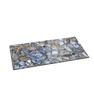 Azulejos de suelo de mármol de alto brillo, azulejos de pared de baño de porcelana azul brillante, 60x120 cm