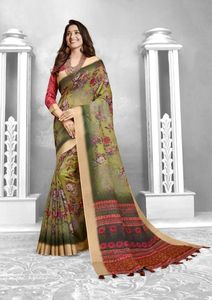 Banarasi Soie Jacquard Saree avec Chemisier Femmes Porter Dames Fête Festival Usage Quotidien Doux Coton Soie Sari En Gros Bas Prix Vêtements - Product Image 3
