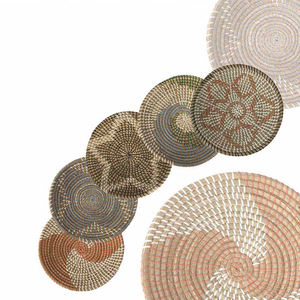 Panier en rotin du Vietnam, en rotin, fait à la main, artistique murale, plaque en jonc de mer pour la décoration () - Product Image 3