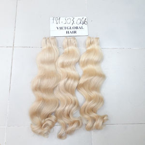 Nueva llegada 100% Remy extensiones de cabello humano doble dibujado cuerpo Rubio estilo ondulado 613 piel trama Color - Product Image 1