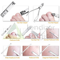 Nouveau kit de manucure et pédicure LENDIZER SURGICAL en acier inoxydable unisexe 12 pièces pour la beauté et les soins personnels 2021