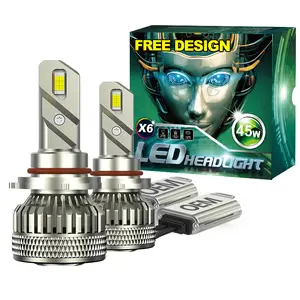 Best Selling in Kuwait X6 LED Headlight X6 H11 9005 90W 1850W CSP Super Bright Front LED Light for Cars