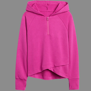 Free Style Women Pink white fleece custom Hip-hop women crop top oversize hoodie women sweatshirt as per customer requirement. - Product Image 3