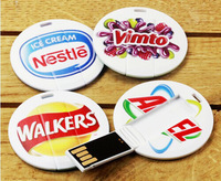 Clé USB ronde personnalisée avec logo, carte USB, 128 Mo, 512 Mo, 1 Go, 2 Go, 4 Go, carte USB circulaire pour la publicité