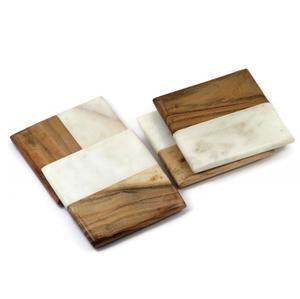 Wood and Marble <b>coaster</b> square Shape Personalized Custom Wholesale Natural Stone Cup Tea <b>Drink</b> Marble Wooden <b>Coaster</b> <b>for</b> Sale - Product Image 5