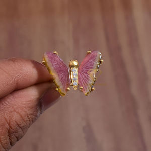 Anillo de mariposa de plata esterlina 925 al por mayor, anillo de insecto de piedras preciosas multiturmalina Natural chapado en oro de 18 quilates, suministros de moda - Product Image 2