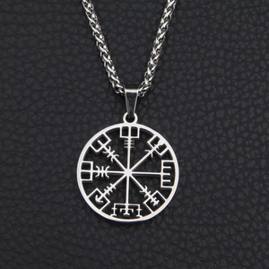 Viking nordique voyageur collier de protection hommes Viking Vegvisir boussole en acier inoxydable pendentif collier amulette cadeau pour lui - Product Image 3