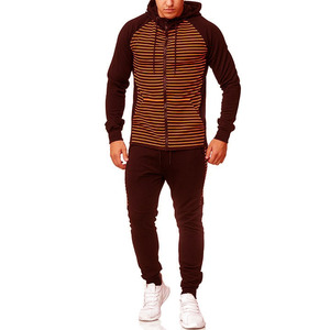 Tracksuit jogging home men's set Men's Autumn Plaid Printed Zipper Sweat shirt Top Pants Sets Sports Suit Tracksuit - Product Image 5