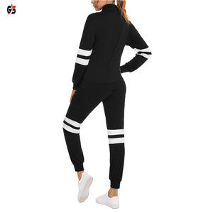 ชุดวอร์มผ้าฝ้ายขนแกะสำหรับผู้หญิง,ชุดเสื้อฮู้ดพร้อมซิปและกางเกงสำหรับวิ่งปรับแต่งโลโก้ได้ตามต้องการเสื้อผ้าแฟชั่นแบบลำลอง - Product Image 2