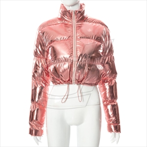 Nouveautés 2025 Mode Couture Bouffant Coton Manches Bouffantes Femmes Veste Mince Manteau Court Veste Tops Vêtements D'extérieur D'hiver - Product Image 1