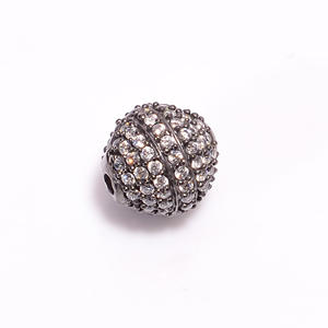 Fantastic Cubic Zircon Gemstone Micro Pave Fine Jewelry Making Accessories 925 Sterling <b>Silver</b> Black Plated Component Clasp <b>Bead</b> - Product Image 3