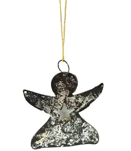 Eenvoudige Metalen Engel Ontwerp Met Ster Kerst Decoratie Opknoping Ornament Hoge Kwaliteit Engel