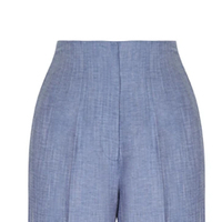 Pantalon en lin taille haute à jambes larges, plissé devant, longueur intégrale, bleu uni, décontracté, respirant, coupe ample pour femme
