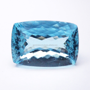 เบาะรองนั่งสี่เหลี่ยม6X6MM พลอยสีฟ้าพลอยหลวมแบบเจียระไนแบบเหลี่ยมตัดเป็นเหลี่ยมเพชรพลอยธรรมชาติคุณภาพดี3A หินแซนต้ามาเรียอะความารีน - Product Image 3