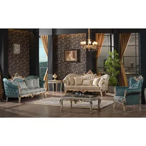 Living Room Sofa Sets for Home Design Elegance Model Classic Turkish Handmade Design Wooden Frame Living Room Furniture Sofa Set