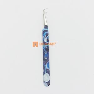 Private Label Sustainable Stainless Steel 90 Degree <b>Tweezers</b> Silver Tip Paper Coated Hand Tested Eyelash Extension <b>Tweezers</b> - Product Image 4