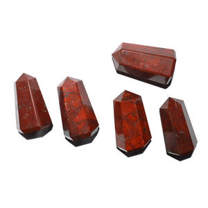 Trending piedras naturales puntos de cristal curativo Punto de cuarzo claro jaspe rojo 6 PUNTO DE obelisco facetado a precio de mercado - Product Image 1