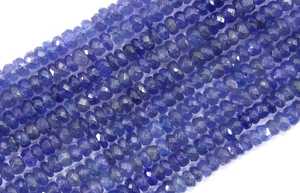 Impresionante collar de piedra Natural de tanzanita azul, cuentas facetadas de Rondelle, fabricación de piedra de nacimiento, 1 hilo - Product Image 2
