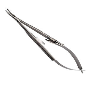 Punto de seguridad Castroviejo sostenedor de la aguja de 5,5 pulgadas curva conjunto de 3 uds con cerradura quirúrgico Dental instrumentos - Product Image 3