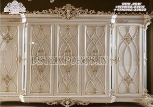 Juego de muebles de dormitorio tallados a mano de estilo europeo, tapicería de lujo, color plateado, diseño francés - Product Image 4