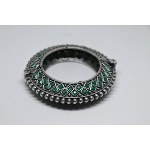 indian handmade latest designer <b>silver</b> look alike western look openable <b>bangle</b> for girls and <b>women</b> - Product Image 2