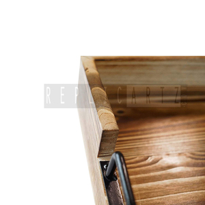 Maximus International Rustic Wooden Serving Tray Metal Handles | Art Deco Decorative Breakfast Tray Coffee <b>Table</b> Organizer - Product Image 4