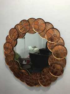 Espejo de pared decorativo con marco de Metal para decoración del hogar, gran belleza, forma de hojas, dorado - Product Image 6