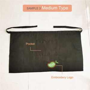 ผ้ากันเปื้อนสำหรับผู้ชายผู้หญิง,เอี๊ยมเสริมเอว OEM สีดำยาวสั้นกลางโรงแรมปรับแต่งโลโก้ - Product Image 5