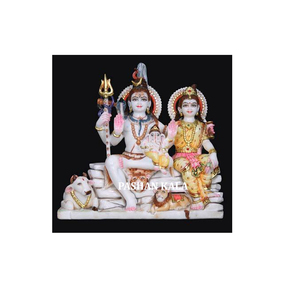 Belle sculpture en marbre de Shiva et Parvati - Product Image 1